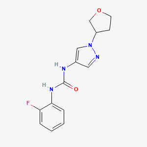 B2596006 1-(2-fluorophenyl)-3-(1-(tetrahydrofuran-3-yl)-1H-pyrazol-4-yl)urea CAS No. 1797551-11-1