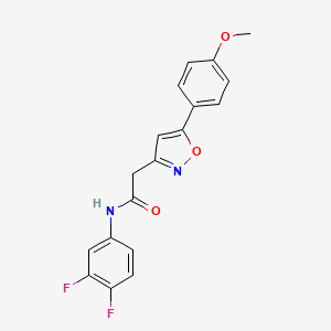 molecular formula C18H14F2N2O3 B2596010 N-(3,4-difluorophenyl)-2-[5-(4-methoxyphenyl)-1,2-oxazol-3-yl]acetamide CAS No. 953206-02-5