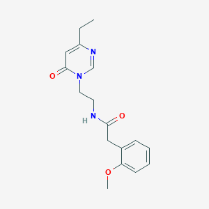 molecular formula C17H21N3O3 B2596016 N-(2-(4-ethyl-6-oxopyrimidin-1(6H)-yl)ethyl)-2-(2-methoxyphenyl)acetamide CAS No. 1396565-03-9
