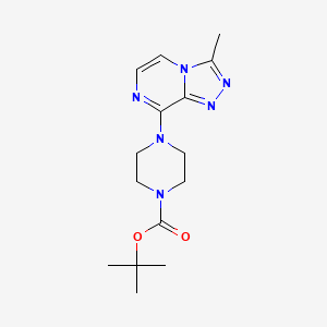 molecular formula C15H22N6O2 B2596020 Tert-butyl 4-(3-methyl-[1,2,4]triazolo[4,3-a]pyrazin-8-yl)piperazine-1-carboxylate CAS No. 2034460-32-5