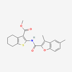 molecular formula C21H21NO4S B2596022 METHYL 2-(3,5-DIMETHYL-1-BENZOFURAN-2-AMIDO)-4,5,6,7-TETRAHYDRO-1-BENZOTHIOPHENE-3-CARBOXYLATE CAS No. 620585-18-4