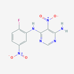 molecular formula C10H7FN6O4 B2596024 N4-(2-fluoro-5-nitrophenyl)-5-nitropyrimidine-4,6-diamine CAS No. 681271-27-2