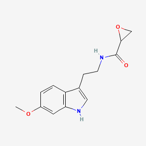molecular formula C14H16N2O3 B2596036 N-[2-(6-Methoxy-1H-indol-3-yl)ethyl]oxirane-2-carboxamide CAS No. 2411270-12-5