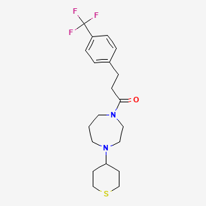 B2596038 1-[4-(Thian-4-yl)-1,4-diazepan-1-yl]-3-[4-(trifluoromethyl)phenyl]propan-1-one CAS No. 2379978-70-6