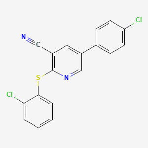 5-(4-Chlorophenyl)-2-[(2-chlorophenyl)sulfanyl]nicotinonitrile