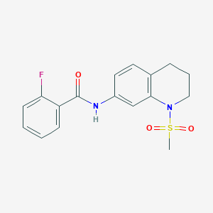 2-fluoro-N-(1-methylsulfonyl-3,4-dihydro-2H-quinolin-7-yl)benzamide