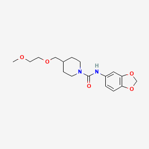 molecular formula C17H24N2O5 B2596071 N-(benzo[d][1,3]dioxol-5-yl)-4-((2-methoxyethoxy)methyl)piperidine-1-carboxamide CAS No. 1251709-94-0