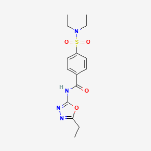 molecular formula C15H20N4O4S B2596074 4-(diethylsulfamoyl)-N-(5-ethyl-1,3,4-oxadiazol-2-yl)benzamide CAS No. 850935-74-9