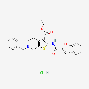 Ethyl 2-(benzofuran-2-carboxamido)-6-benzyl-4,5,6,7-tetrahydrothieno[2,3-c]pyridine-3-carboxylate hydrochloride
