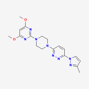 4,6-Dimethoxy-2-[4-[6-(3-methylpyrazol-1-yl)pyridazin-3-yl]piperazin-1-yl]pyrimidine