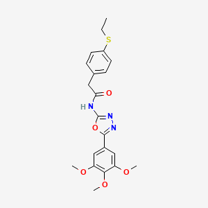 2-(4-(ethylthio)phenyl)-N-(5-(3,4,5-trimethoxyphenyl)-1,3,4-oxadiazol-2-yl)acetamide