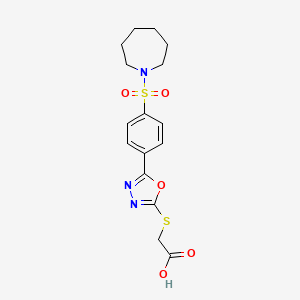 ({5-[4-(Azepan-1-ylsulfonyl)phenyl]-1,3,4-oxadiazol-2-yl}sulfanyl)acetic acid