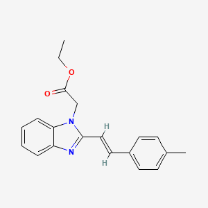 molecular formula C20H20N2O2 B2596087 ethyl 2-[2-[(E)-2-(4-methylphenyl)ethenyl]benzimidazol-1-yl]acetate CAS No. 400078-14-0