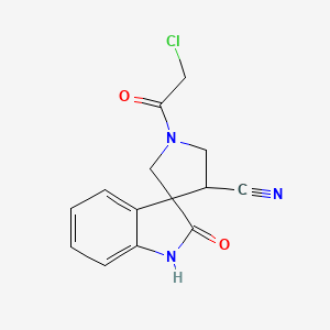 1'-(2-Chloroacetyl)-2-oxospiro[1H-indole-3,4'-pyrrolidine]-3'-carbonitrile