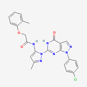 N-(1-(1-(4-chlorophenyl)-4-oxo-4,5-dihydro-1H-pyrazolo[3,4-d]pyrimidin-6-yl)-3-methyl-1H-pyrazol-5-yl)-2-(o-tolyloxy)acetamide