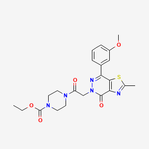 molecular formula C22H25N5O5S B2596119 ethyl 4-(2-(7-(3-methoxyphenyl)-2-methyl-4-oxothiazolo[4,5-d]pyridazin-5(4H)-yl)acetyl)piperazine-1-carboxylate CAS No. 953925-07-0