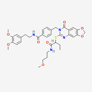 N-[2-(3,4-dimethoxyphenyl)ethyl]-4-{[6-[(1-{[(3-methoxypropyl)amino]carbonyl}propyl)thio]-8-oxo[1,3]dioxolo[4,5-g]quinazolin-7(8H)-yl]methyl}benzamide