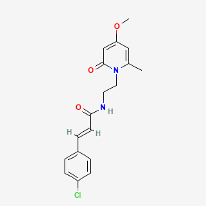 molecular formula C18H19ClN2O3 B2596131 (E)-3-(4-chlorophenyl)-N-(2-(4-methoxy-6-methyl-2-oxopyridin-1(2H)-yl)ethyl)acrylamide CAS No. 2034997-39-0