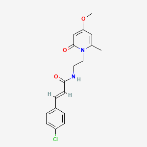 (E)-3-(4-chlorophenyl)-N-(2-(4-methoxy-6-methyl-2-oxopyridin-1(2H)-yl)ethyl)acrylamide