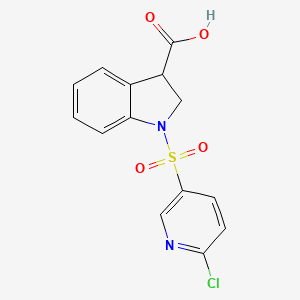 1-[(6-chloropyridin-3-yl)sulfonyl]-2,3-dihydro-1H-indole-3-carboxylic acid