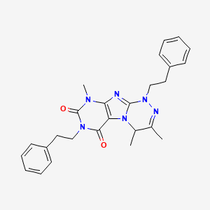 3,4,9-trimethyl-1,7-diphenethyl-7,9-dihydro-[1,2,4]triazino[3,4-f]purine-6,8(1H,4H)-dione