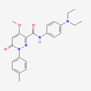 molecular formula C23H26N4O3 B2596140 N-(4-(diethylamino)phenyl)-4-methoxy-6-oxo-1-(p-tolyl)-1,6-dihydropyridazine-3-carboxamide CAS No. 942005-06-3