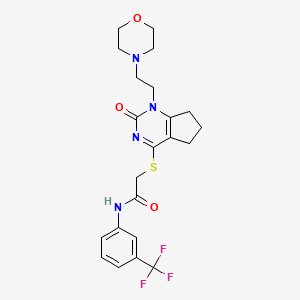2-((1-(2-morpholinoethyl)-2-oxo-2,5,6,7-tetrahydro-1H-cyclopenta[d]pyrimidin-4-yl)thio)-N-(3-(trifluoromethyl)phenyl)acetamide