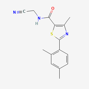 molecular formula C15H15N3OS B2596156 N-(cyanomethyl)-2-(2,4-dimethylphenyl)-4-methyl-1,3-thiazole-5-carboxamide CAS No. 1376318-61-4