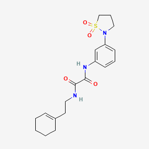 molecular formula C19H25N3O4S B2596159 N1-(2-(cyclohex-1-en-1-yl)ethyl)-N2-(3-(1,1-dioxidoisothiazolidin-2-yl)phenyl)oxalamide CAS No. 1105206-83-4