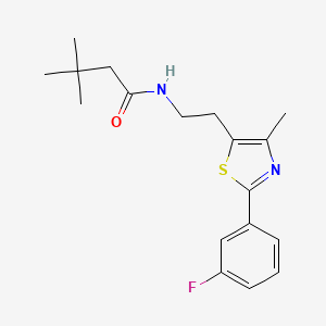 N-[2-[2-(3-fluorophenyl)-4-methyl-1,3-thiazol-5-yl]ethyl]-3,3-dimethylbutanamide