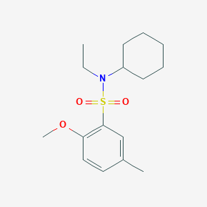 molecular formula C16H25NO3S B2596163 N-cyclohexyl-N-ethyl-2-methoxy-5-methylbenzene-1-sulfonamide CAS No. 496013-94-6