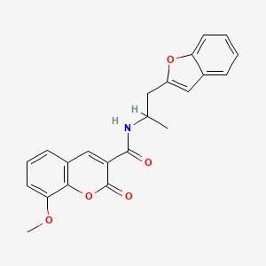 molecular formula C22H19NO5 B2596165 N-(1-(benzofuran-2-yl)propan-2-yl)-8-methoxy-2-oxo-2H-chromene-3-carboxamide CAS No. 2034222-29-0