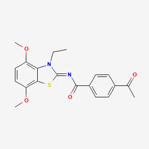 4-acetyl-N-(3-ethyl-4,7-dimethoxy-1,3-benzothiazol-2-ylidene)benzamide