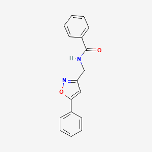 molecular formula C17H14N2O2 B2596167 N-((5-phenylisoxazol-3-yl)methyl)benzamide CAS No. 953223-91-1