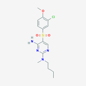 molecular formula C16H21ClN4O3S B2596171 N2-butyl-5-(3-chloro-4-methoxybenzenesulfonyl)-N2-methylpyrimidine-2,4-diamine CAS No. 1251552-09-6