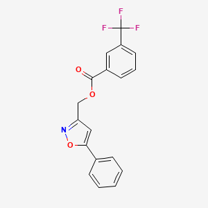 molecular formula C18H12F3NO3 B2596177 (5-phenyl-1,2-oxazol-3-yl)methyl 3-(trifluoromethyl)benzoate CAS No. 343374-56-1