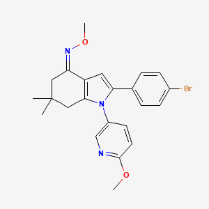 (2-(4-Bromophenyl)-1-(6-methoxy(3-pyridyl))-6,6-dimethyl(5,6,7-trihydroindol-4-ylidene))methyloxime