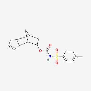 molecular formula C18H21NO4S B2596196 tricyclo[5.2.1.0^{2,6}]dec-4-en-8-yl N-(4-methylbenzenesulfonyl)carbamate CAS No. 1005046-58-1