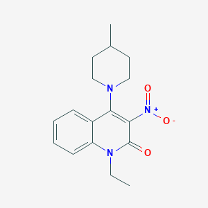 1-ethyl-4-(4-methylpiperidin-1-yl)-3-nitroquinolin-2(1H)-one
