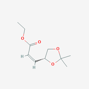 molecular formula C10H16O4 B025962 (R)-顺-3-(2,2-二甲基-1,3-二氧戊环-4-基)丙烯酸乙酯 CAS No. 104321-63-3
