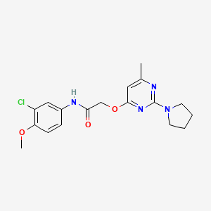 molecular formula C18H21ClN4O3 B2596200 N-(3-chloro-4-methoxyphenyl)-2-{[6-methyl-2-(pyrrolidin-1-yl)pyrimidin-4-yl]oxy}acetamide CAS No. 1226428-72-3