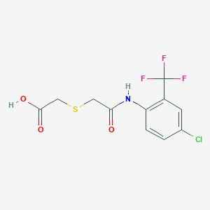 molecular formula C11H9ClF3NO3S B2596218 2-({2-[4-Chloro-2-(trifluoromethyl)anilino]-2-oxoethyl}sulfanyl)acetic acid CAS No. 338421-31-1