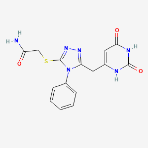 molecular formula C15H14N6O3S B2596224 2-[[5-[(2,4-dioxo-1H-pyrimidin-6-yl)methyl]-4-phenyl-1,2,4-triazol-3-yl]sulfanyl]acetamide CAS No. 852046-59-4