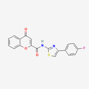 molecular formula C19H11FN2O3S B2596226 N-[4-(4-fluorophenyl)-1,3-thiazol-2-yl]-4-oxo-4H-chromene-2-carboxamide CAS No. 477545-98-5