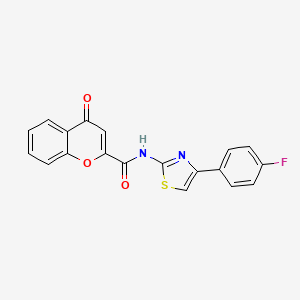 molecular formula C19H11FN2O3S B2596226 N-(4-(4-fluorophenyl)thiazol-2-yl)-4-oxo-4H-chromene-2-carboxamide CAS No. 477545-98-5