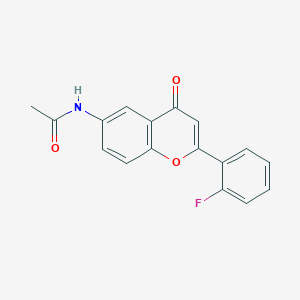 molecular formula C17H12FNO3 B2596227 N-[2-(2-氟苯基)-4-氧代香豆素-6-基]乙酰胺 CAS No. 923164-03-8