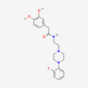 molecular formula C22H28FN3O3 B2596229 2-(3,4-二甲氧基苯基)-N-(2-(4-(2-氟苯基)哌嗪-1-基)乙基)乙酰胺 CAS No. 1049439-92-0