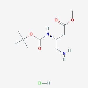 molecular formula C10H21ClN2O4 B2596232 methyl (3R)-4-amino-3-{[(tert-butoxy)carbonyl]amino}butanoate hydrochloride CAS No. 1773518-48-1