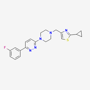 2-Cyclopropyl-4-[[4-[6-(3-fluorophenyl)pyridazin-3-yl]piperazin-1-yl]methyl]-1,3-thiazole