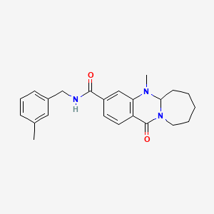 5-methyl-N-(3-methylbenzyl)-12-oxo-5,5a,6,7,8,9,10,12-octahydroazepino[2,1-b]quinazoline-3-carboxamide